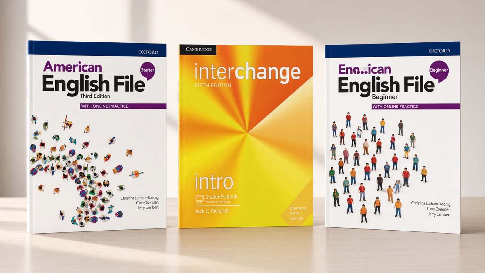کتاب‌های American English File Starter و Interchange Intro و English File Beginner