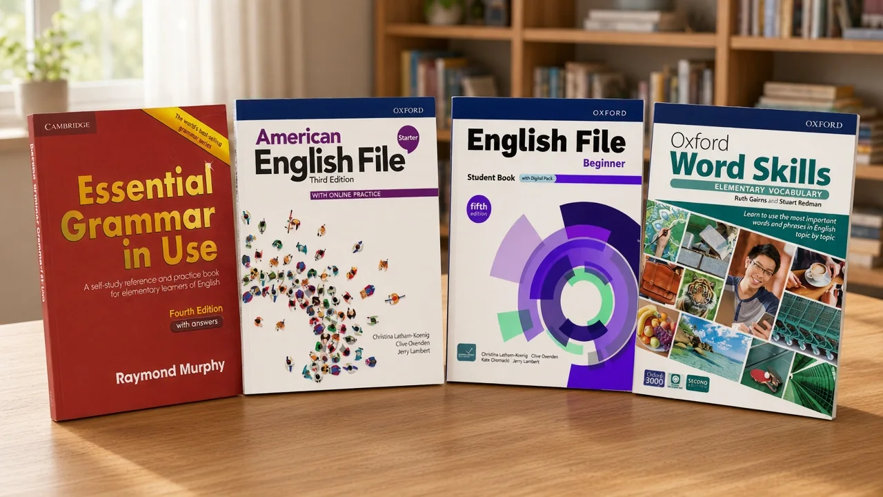 مسیر خودآموز زبان انگلیسی با American English File و English File و کتاب گرامر و واژگان