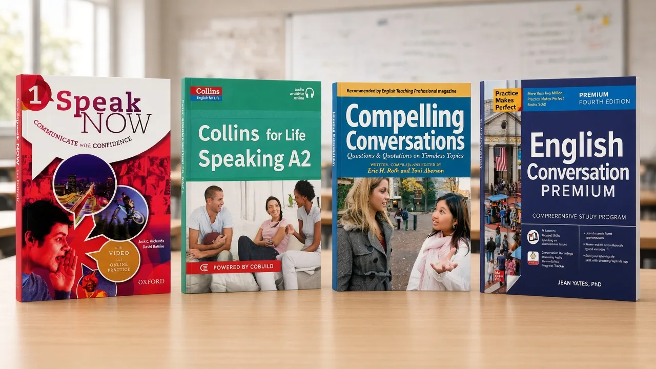مقایسه Speak Now و Collins Speaking و Compelling Conversations و English Conversation Premium