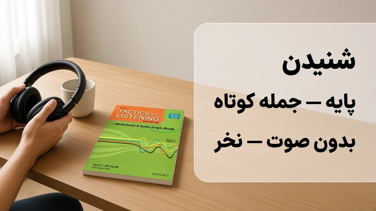 مقایسهٔ سطح برای بهترین کتاب Listening انگلیسی: جملهٔ کوتاه، و نسخهٔ بدون صوت