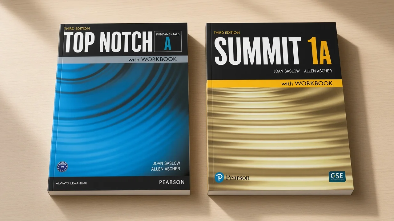 جلد Top Notch Fundamentals ویرایش سوم کنار Summit 1A ویرایش سوم